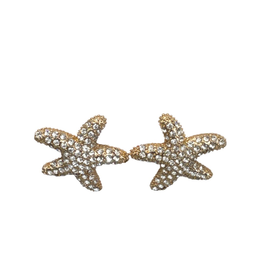 Lilly Pulitzer starfish-shaped‎ stud earrings adorned rhinestones NEW classic - Picture 4 of 5